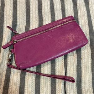Danier Everyday Purple Slim Wallet + Wristlet